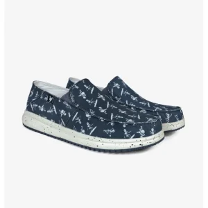 Calzaro Mocasines | Deportivas Casual | Mocasin Slip On Bones Marino Blanco.