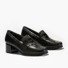 Calzaro Confort | Mocasines 1682 con Tacón Medio Lucido/Zimba Negro