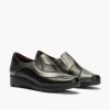Calzaro Confort | Mocasines Manoletina piezas 2701 Metal Grafito Negro