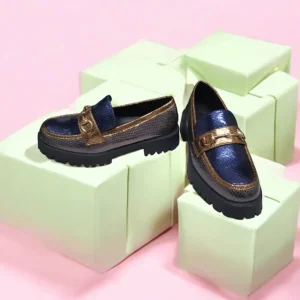 Calzaro Mocasines | Casual | Mocasín de Charol 459H771 en Plomo y Azul