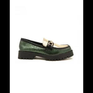 Calzaro Mocasines | Casual | Mocasín de Charol 459H771 en Verde y Dorado