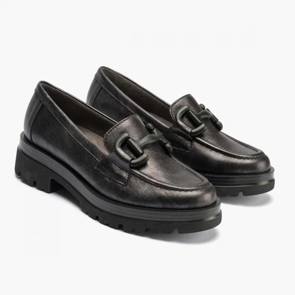 mocasn_en_laminado_adorno_0.webp Calzaro Mocasines | Confort | Mocasín en Laminado Adorno de Mujer 10094 Color Antracita.