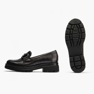 Calzaro Mocasines | Confort | Mocasín en Laminado Adorno de Mujer 10094 Color Antracita.