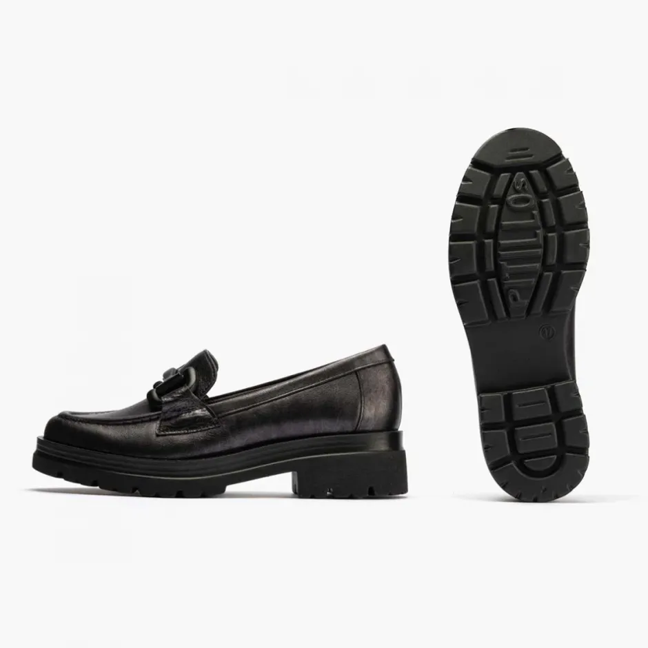 mocasn_en_laminado_adorno_3.webp Calzaro Mocasines | Confort | Mocasín en Laminado Adorno de Mujer 10094 Color Antracita.