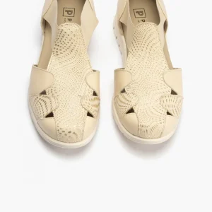 Calzaro Mocasines | Plumas Cangrejera Mujer Elásticos Centrales 2822 Crema.