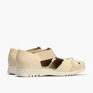 Calzaro Mocasines | Plumas Cangrejera Mujer Elásticos Centrales 2822 Crema.