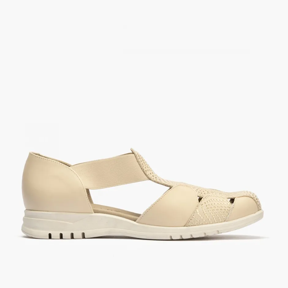 plumas_cangrejera_mujer_e_4.webp Calzaro Mocasines | Plumas Cangrejera Mujer Elásticos Centrales 2822 Crema.