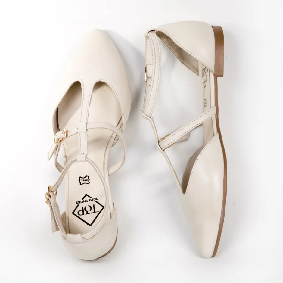 sabrina_abierta_piel_hebi_2.webp Calzaro Bailarinas | Mocasines | Sabrina Abierta Piel Hebillas 23334 Hielo