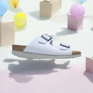 Calzaro Sandalias Bios | Sandalia 7206 Blanco Liso Hebillas.