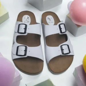 Calzaro Sandalias Bios | Sandalia 7206 Blanco Liso Hebillas.