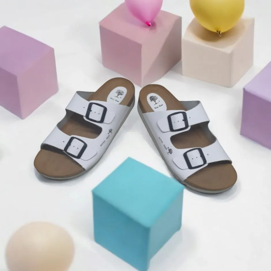 sandalia__blanco_liso_heb_4.webp Calzaro Sandalias Bios | Sandalia 7206 Blanco Liso Hebillas.
