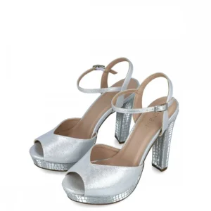 Calzaro Zapatos De Tac贸n | Sandalia 23709 Corona Australis Plata