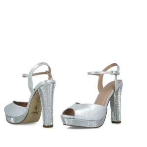 Calzaro Zapatos De Tac贸n | Sandalia 23709 Corona Australis Plata