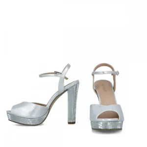Calzaro Zapatos De Tac贸n | Sandalia 23709 Corona Australis Plata