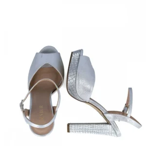 Calzaro Zapatos De Tac贸n | Sandalia 23709 Corona Australis Plata