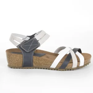 Calzaro Sandalias Bios | Sandalia 5338 en Blanco, Gris, Marino y Blanco.