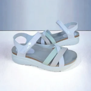 Calzaro Sandalias Bios | Sandalia 6911 en Blanco, Gris y Manzana.