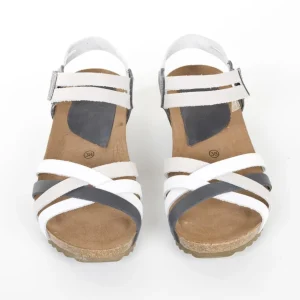 Calzaro Sandalias Bios | Sandalia 5338 en Blanco, Gris, Marino y Blanco.