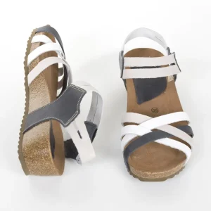 Calzaro Sandalias Bios | Sandalia 5338 en Blanco, Gris, Marino y Blanco.
