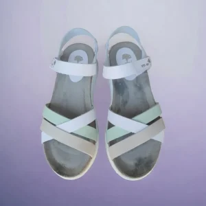Calzaro Sandalias Bios | Sandalia 6911 en Blanco, Gris y Manzana.