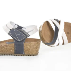Calzaro Sandalias Bios | Sandalia 5338 en Blanco, Gris, Marino y Blanco.