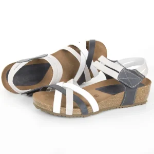 Calzaro Sandalias Bios | Sandalia 5338 en Blanco, Gris, Marino y Blanco.