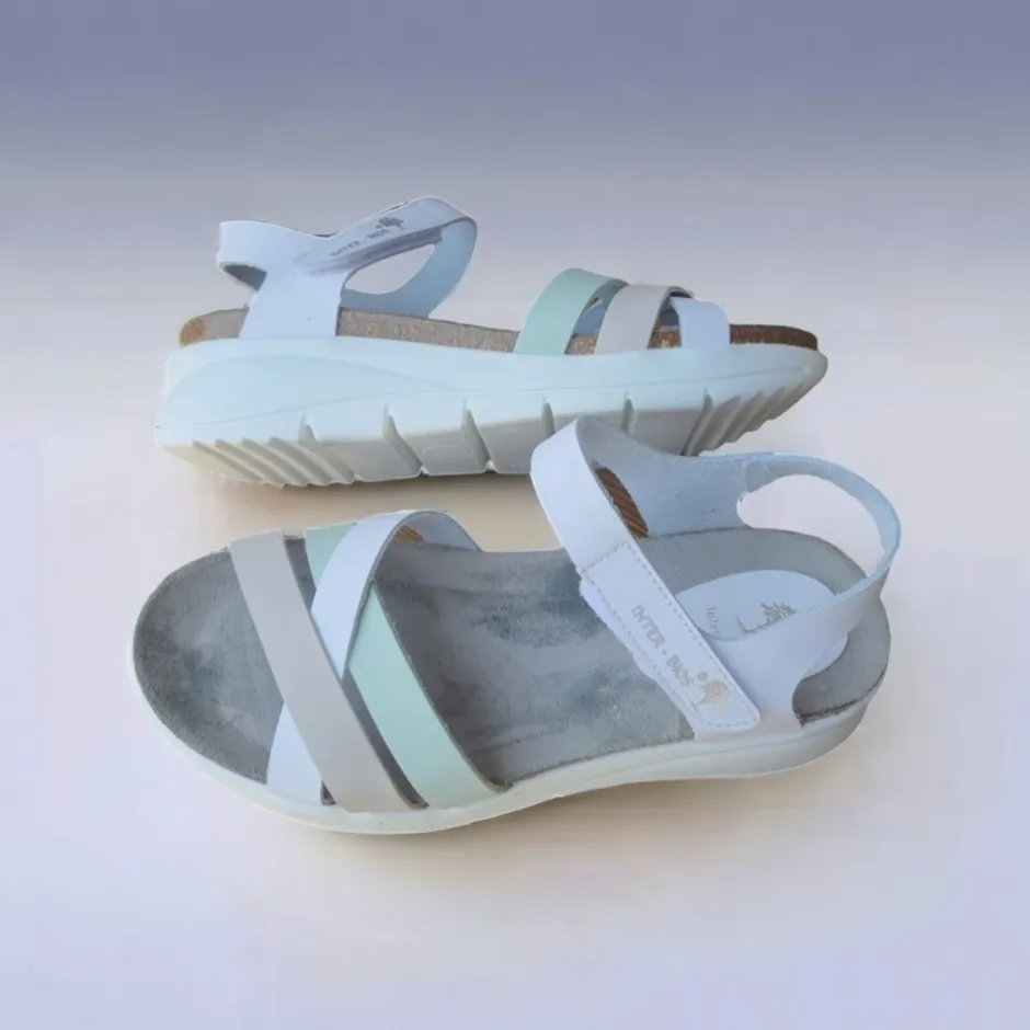 sandalia__en_blanco_gris__6.webp Calzaro Sandalias Bios | Sandalia 6911 en Blanco, Gris y Manzana.