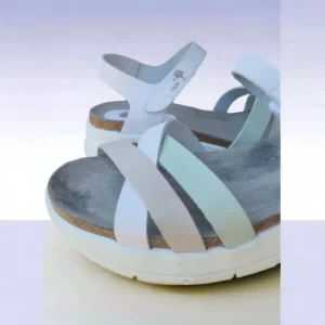Calzaro Sandalias Bios | Sandalia 6911 en Blanco, Gris y Manzana.