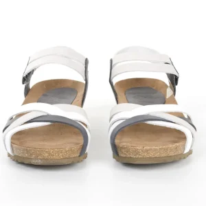 Calzaro Sandalias Bios | Sandalia 5338 en Blanco, Gris, Marino y Blanco.