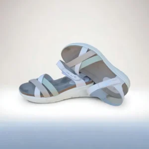 Calzaro Sandalias Bios | Sandalia 6911 en Blanco, Gris y Manzana.