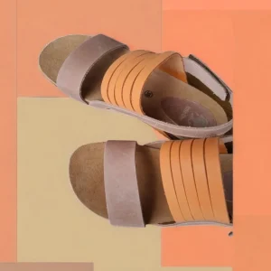 Calzaro Sandalias Bios | Sandalia 5811 en Naranja y Beige.
