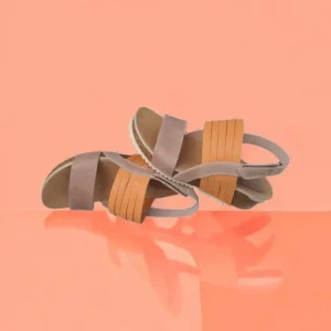 Calzaro Sandalias Bios | Sandalia 5811 en Naranja y Beige.