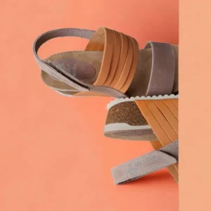 Calzaro Sandalias Bios | Sandalia 5811 en Naranja y Beige.