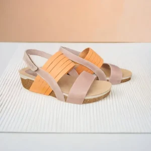 Calzaro Sandalias Bios | Sandalia 5811 en Naranja y Beige.