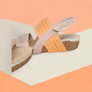 Calzaro Sandalias Bios | Sandalia 5811 en Naranja y Beige.