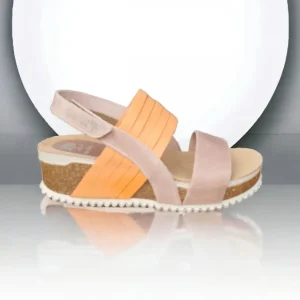 Calzaro Sandalias Bios | Sandalia 5811 en Naranja y Beige.
