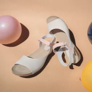Calzaro Sandalias Bios | Sandalia 4458 Gris Rosa Salmón.