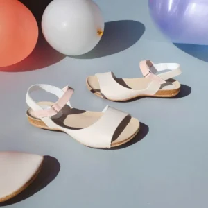 Calzaro Sandalias Bios | Sandalia 4458 Gris Rosa Salmón.