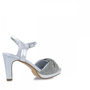 Calzaro Zapatos De Tac贸n | Sandalia 24708 Lucina Plata.