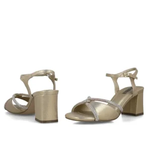 Calzaro Zapatos De Tac贸n | Sandalia 25596 Morta Oro.