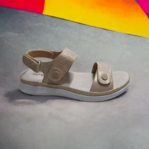 Calzaro Sandalias | Sandalia 23597 Platino Velcros Platino Oro