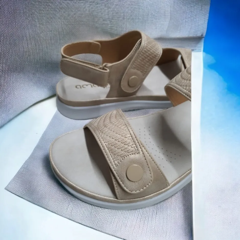 sandalia__platino_velcros_5.webp Calzaro Sandalias | Sandalia 23597 Platino Velcros Platino Oro