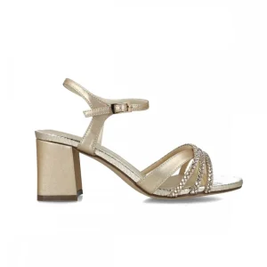 Calzaro Zapatos De Tac贸n | Sandalia 25599 Tacio Oro.