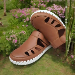 Calzaro Sandalias | Sandalia Cerrada Confort 24030 Cuero