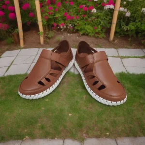 Calzaro Sandalias | Sandalia Cerrada Confort 24030 Cuero