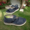 Calzaro Sandalias | Sandalia Confort 681 Azul Velcros