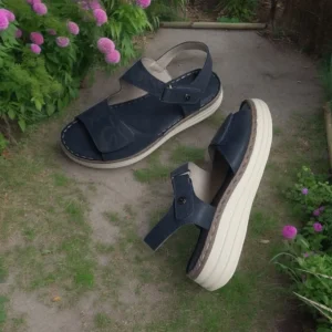 Calzaro Sandalias | Sandalia Confort 681 Azul Velcros