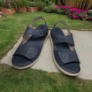 Calzaro Sandalias | Sandalia Confort 681 Azul Velcros