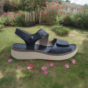 Calzaro Sandalias | Sandalia Confort 681 Azul Velcros
