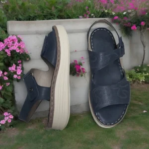 Calzaro Sandalias | Sandalia Confort 681 Azul Velcros